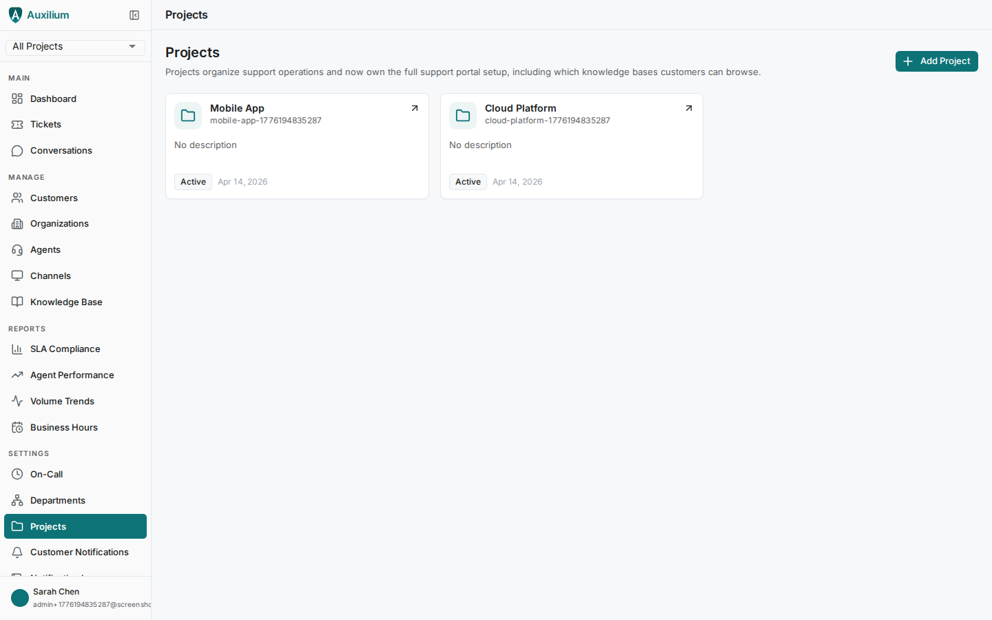 Project configuration with AI settings